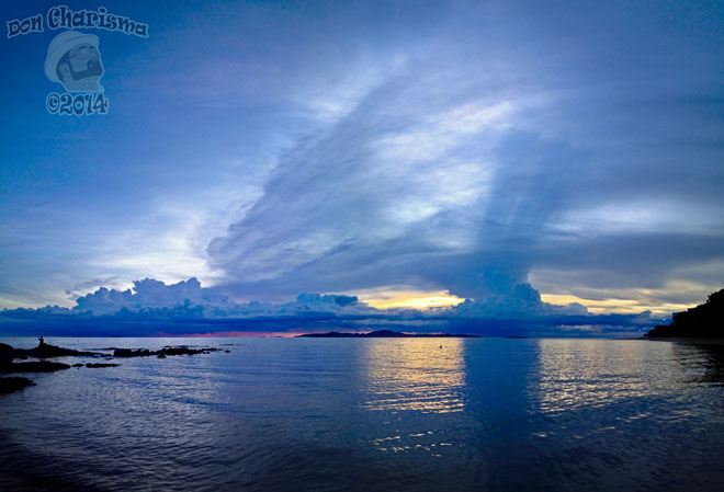 Calm Water Ocean Sunset Panorama